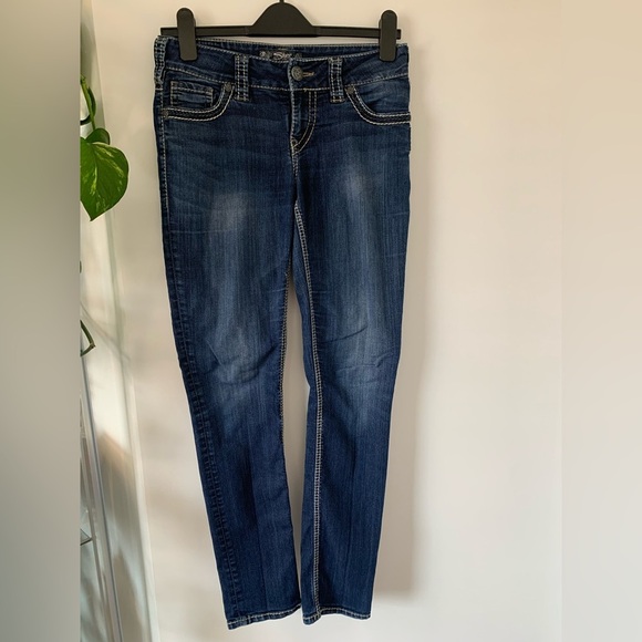 Silver Stylish Blue Jeans for Women - Picture 5 of 6